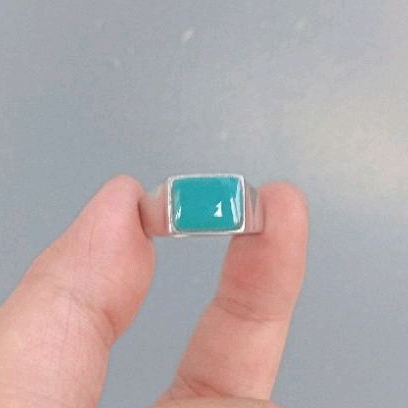 batu cincin bacan Doko Mejiko biru kotak keristal