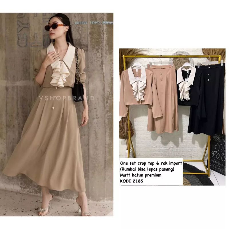 ONE SET ROK RISYYA IMPORT/SETELAN ROK WANITA/SET BANGKOK BKK