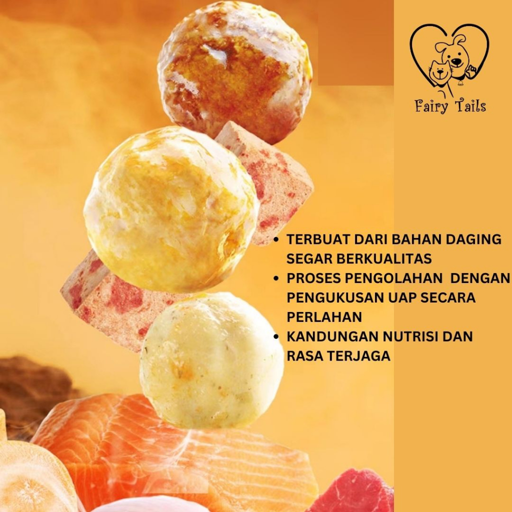 Snack Bakso Daging Untuk Anjing Makanan Basah Dengan Daging Asli Premium Kemasan Kantong Pouch (MyFoodie) Ayam Salmon Sapi | Pengganti Makanan Kaleng Anjing Sehat dan Nutrisi Tinggi | Dog Healthy Wet Food with Real Meatball and Meat Soup