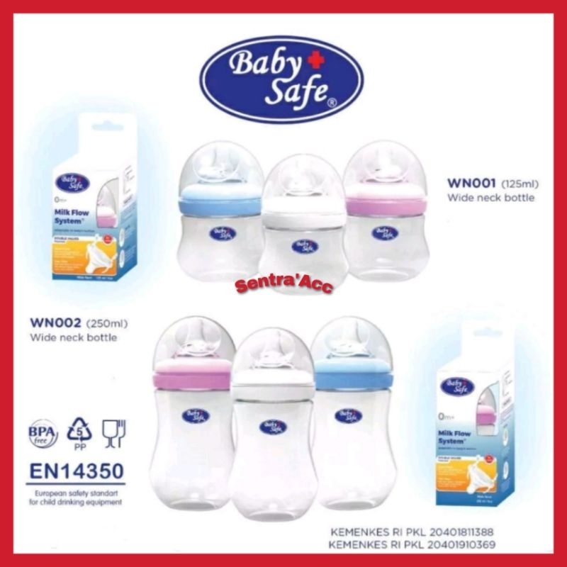 Botol Susu Bayi Baby Safe Wn001 | wn002 Baby Safe Wide Neck Bottle 125ml