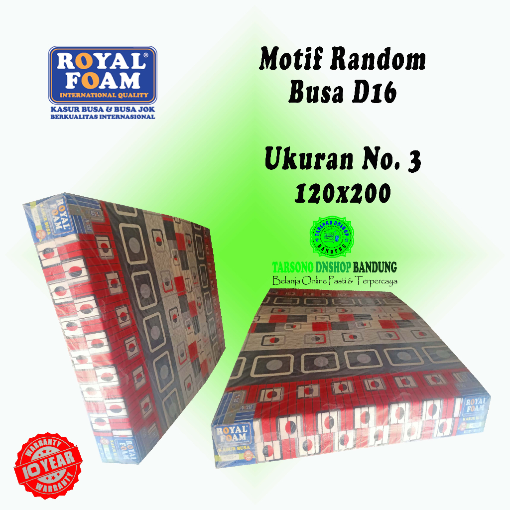 Kasur Busa ROYAL FOAM Original No. 3 (120x200) Garansi 10 Tahun - Tarsono Dnshop Bandung