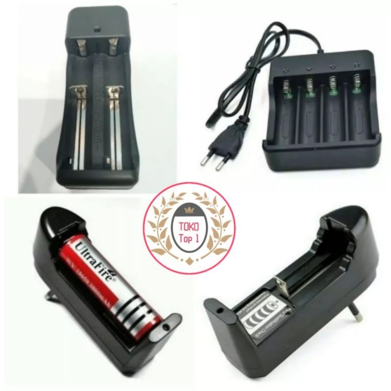 Charger baterai universal 18650 /  alat chas baterai swat  isi 1/ isi 2