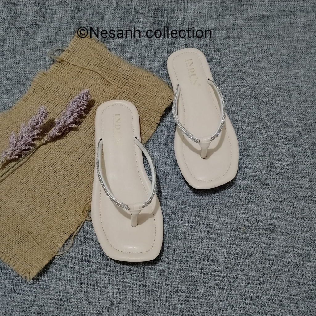 Sandal Wanita MARSYA by Nesanh Sandal Flat Wanita Kekinian Permata Mutiara