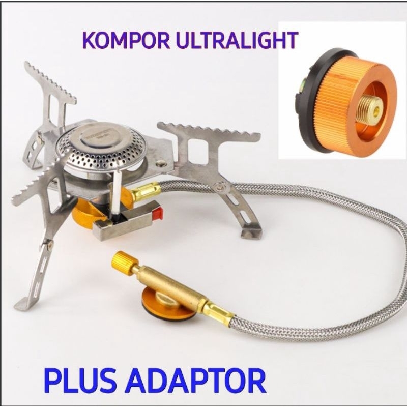 Kompor Camping Stove Selang + Adaptor WSS 201 Kompor Kemah Ultralight Portable Camping Gunung