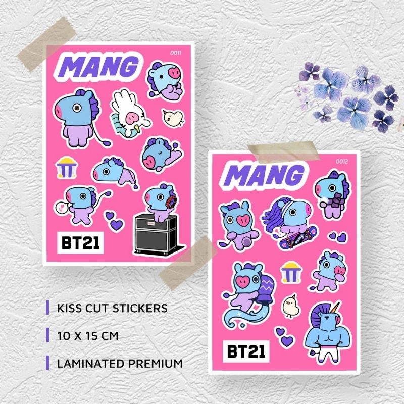 

Sticker BT21 Mang Kisscut Laminated A6 Set 2pcs Design Beda
