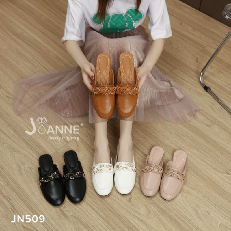 JOANNE Chain Mules Loafers Shoes #JN509 ORIGINAL