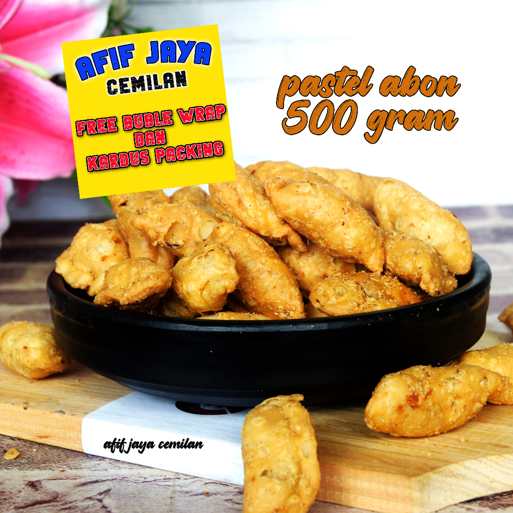 

Pastel Isi Abon Kering Premium Kiloan 500 Gram Afif Jaya Cemilan,Renyah Dan Gurih