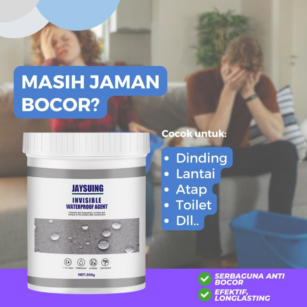 Lem Transparan Anti Bocor Rembes Waterproof Tahan Air Untuk Atap Dinding Retakan Pipa