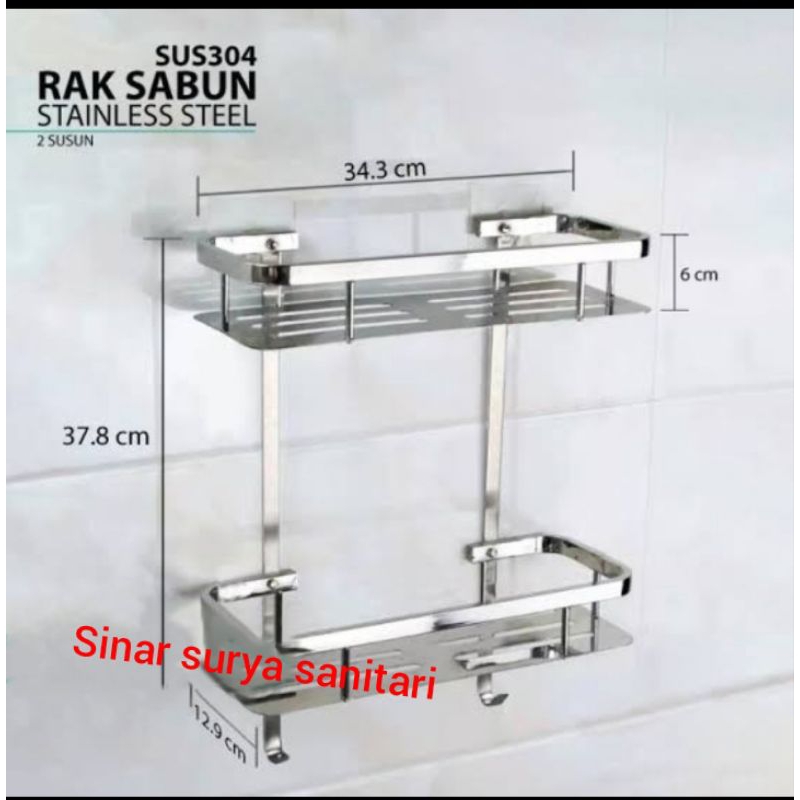 Rak sabun datar stainless SUS 304 / rak sabun stainless