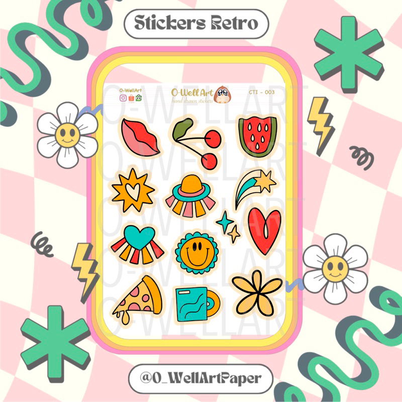 

Stiker Retro Fun - Retro Fun Stickers - Jurnaling Stiker Retro