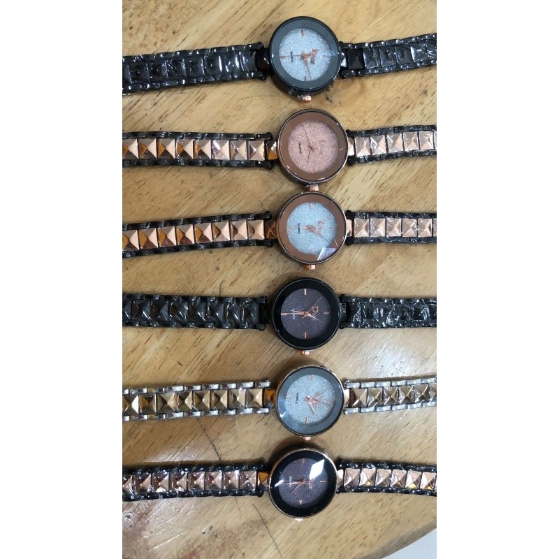 Jam tangan wanita fashion merek dior bahan rantai besi