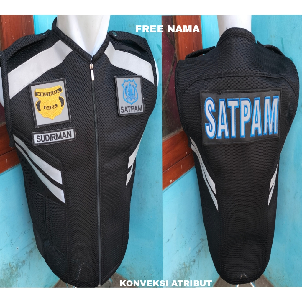 rompi satpam tebal hitam