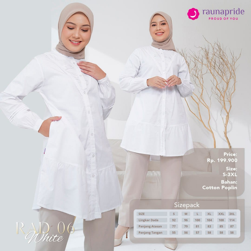 RAD 06 WHITE BY RAUNAPRIDE / ATASAN WANITA / TUNIK