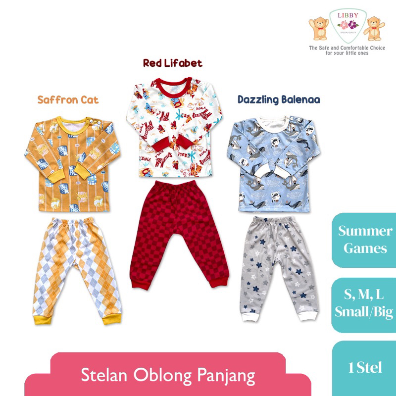 Stelan Panjang Piyama Anak Libby Baby size SML 2L XL XXL