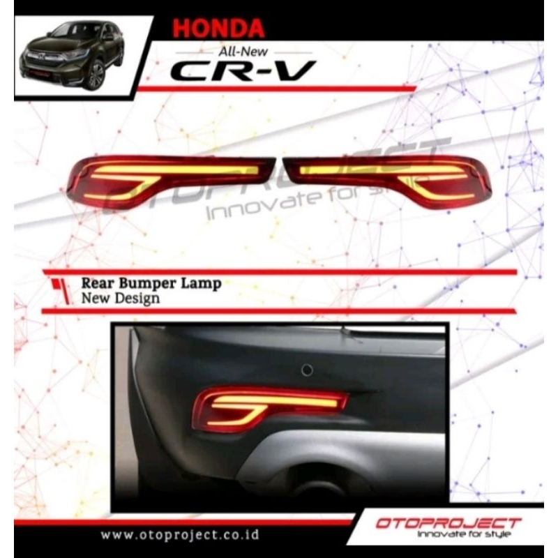Lampu LED Mata Kucing Audi Bumper Belakang Mobil Honda CRV Turbo