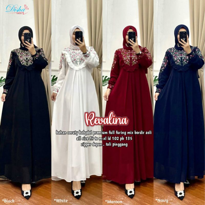 gamis maxy dress sifon ceruti babydoll gamis bordir ori by disha