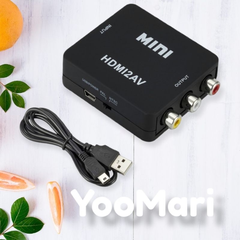 HDMI to AV RCA active converter Komputer laptop ke TV Proyektor konverter aktif Bogor