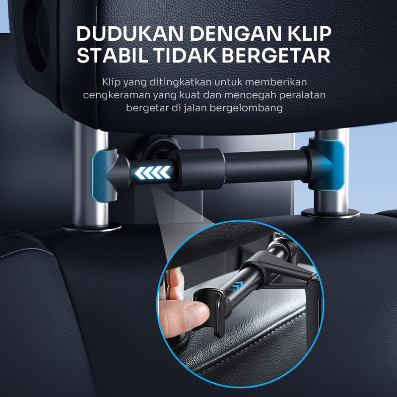 ROBOT Car Holder RT-CH19 Black 360 Rotatable For Smartphone Backseat Car Stand Holder - Garansi 1 Tahun