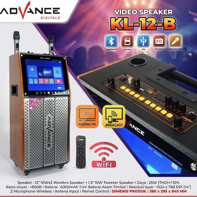 Speaker Ampli Bluetooth + TV Digital Portable Advance KL12B