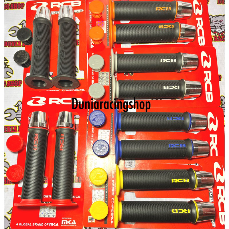 Grip RCB Handgrip RCB HG66 HG 66 model bulu Hitam Merah Kuning Biru Grey Oren + Jalu Stang Crom Original RCB