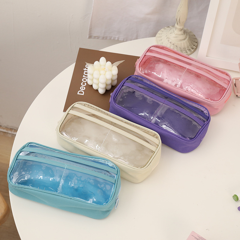 COSMOS Tempat Pensil Multi Layer Bahan PVC Transparant / Pencil Case / Kotak Pensil Alat Tulis