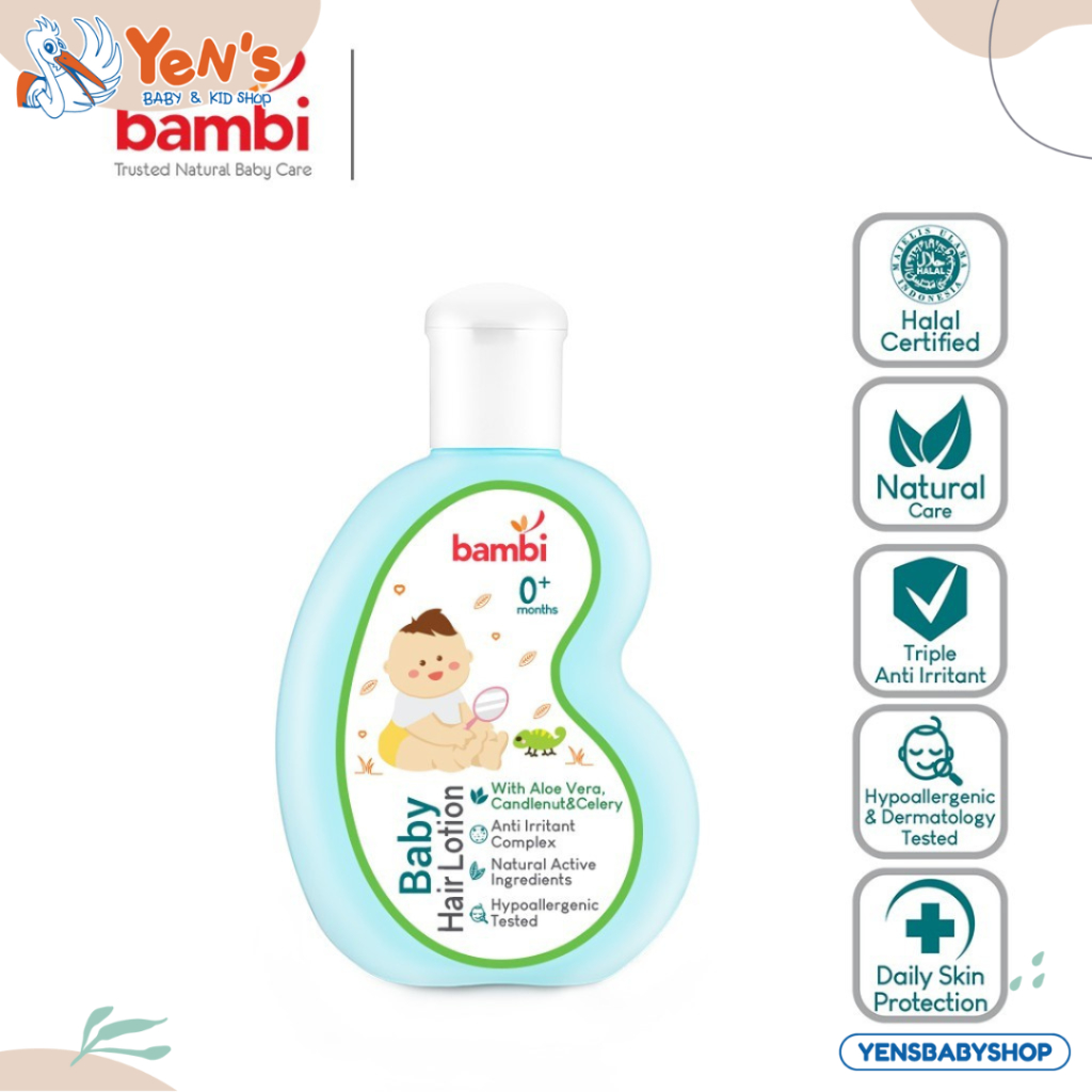 Bambi Baby Hair Lotion 100ml - Vitamin Minyak Rambut Untuk Menebalkan Rambut Bayi