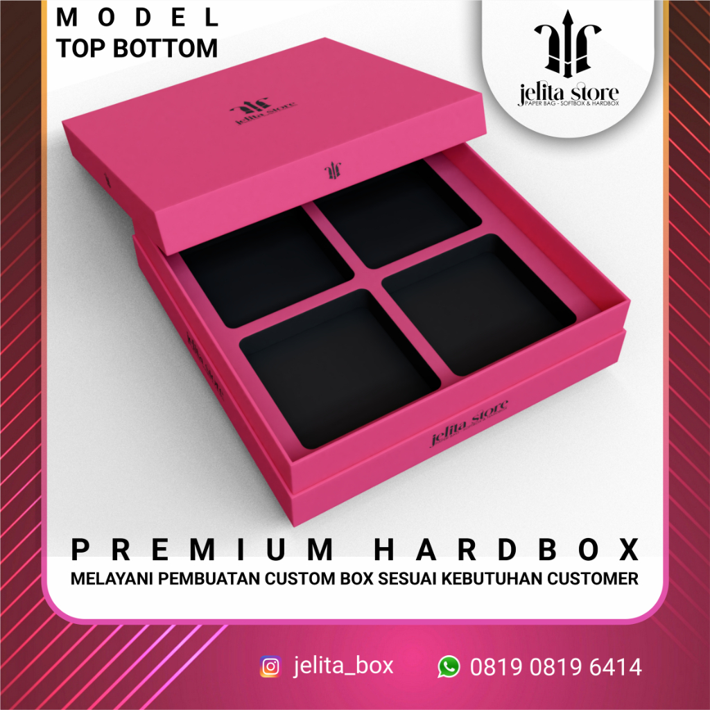 

HARDBOX 25x25x7 CUSTOM - KOTAK BOX - DUS BOX - TUTUP LEPAS SETENGAH RATA BODY