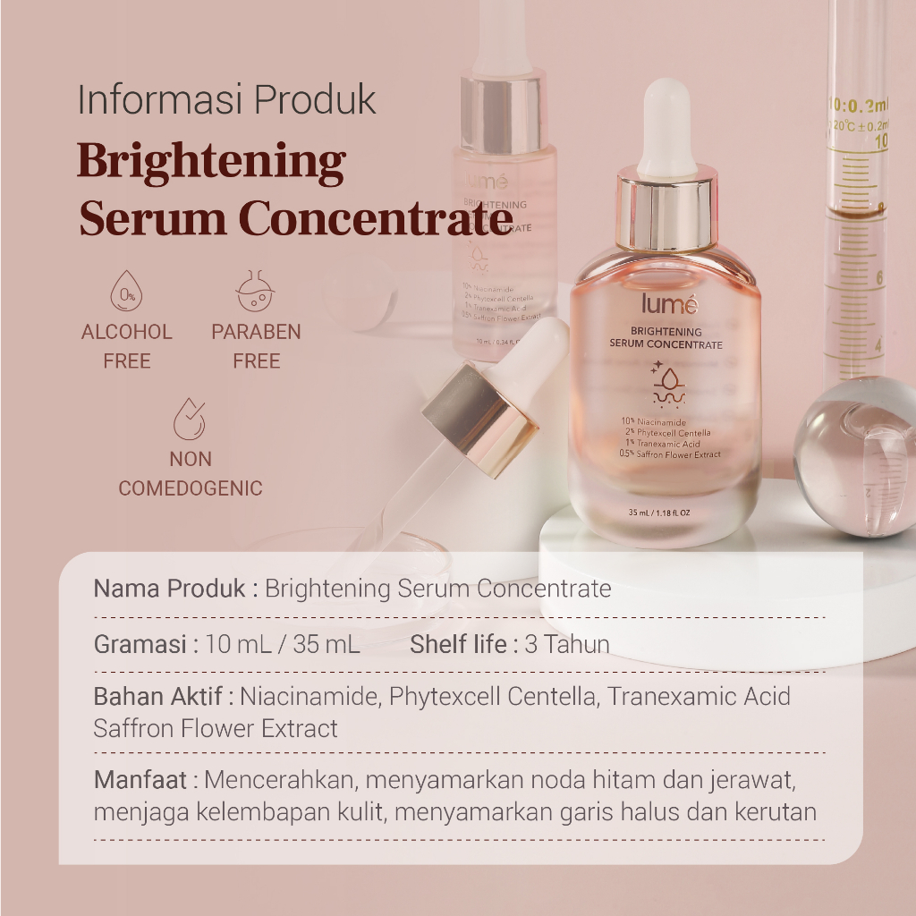 LUME Brightening Serum Concentrate Anti Oxidant dan Anti Aging Cegah Penuaan dan Melembabkan Kulit