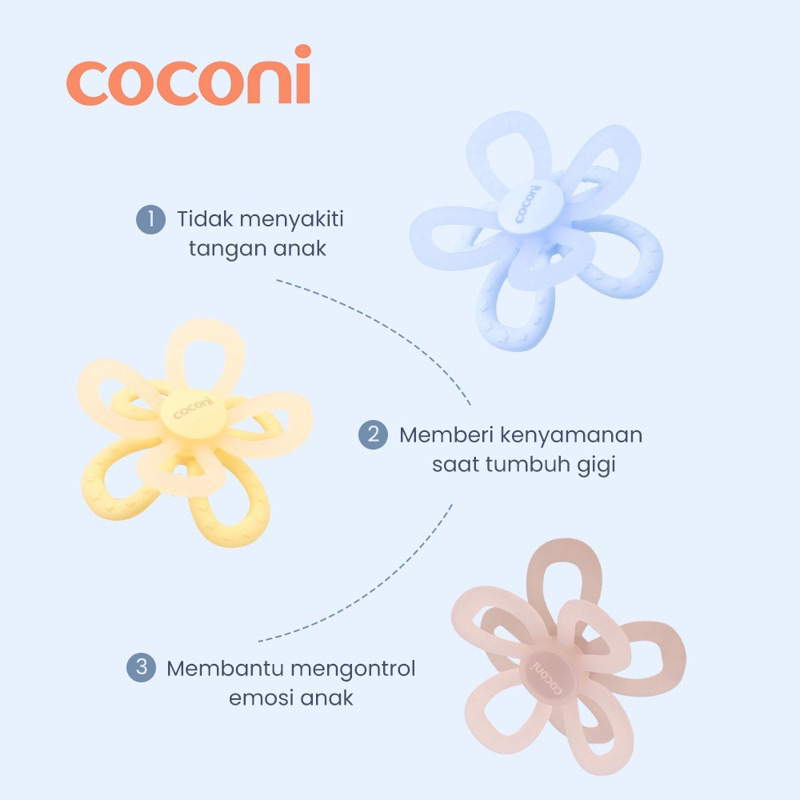 COCONI Manhattan Toy Sensory Teether | Gigitan Bayi Silicone Lembut