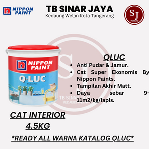 CAT TEMBOK INTERIOR QLUC Q Luc Qiluc Cat Tembok Warna Nippon Paint Galon 5Kg 5 Kg Murah 5L