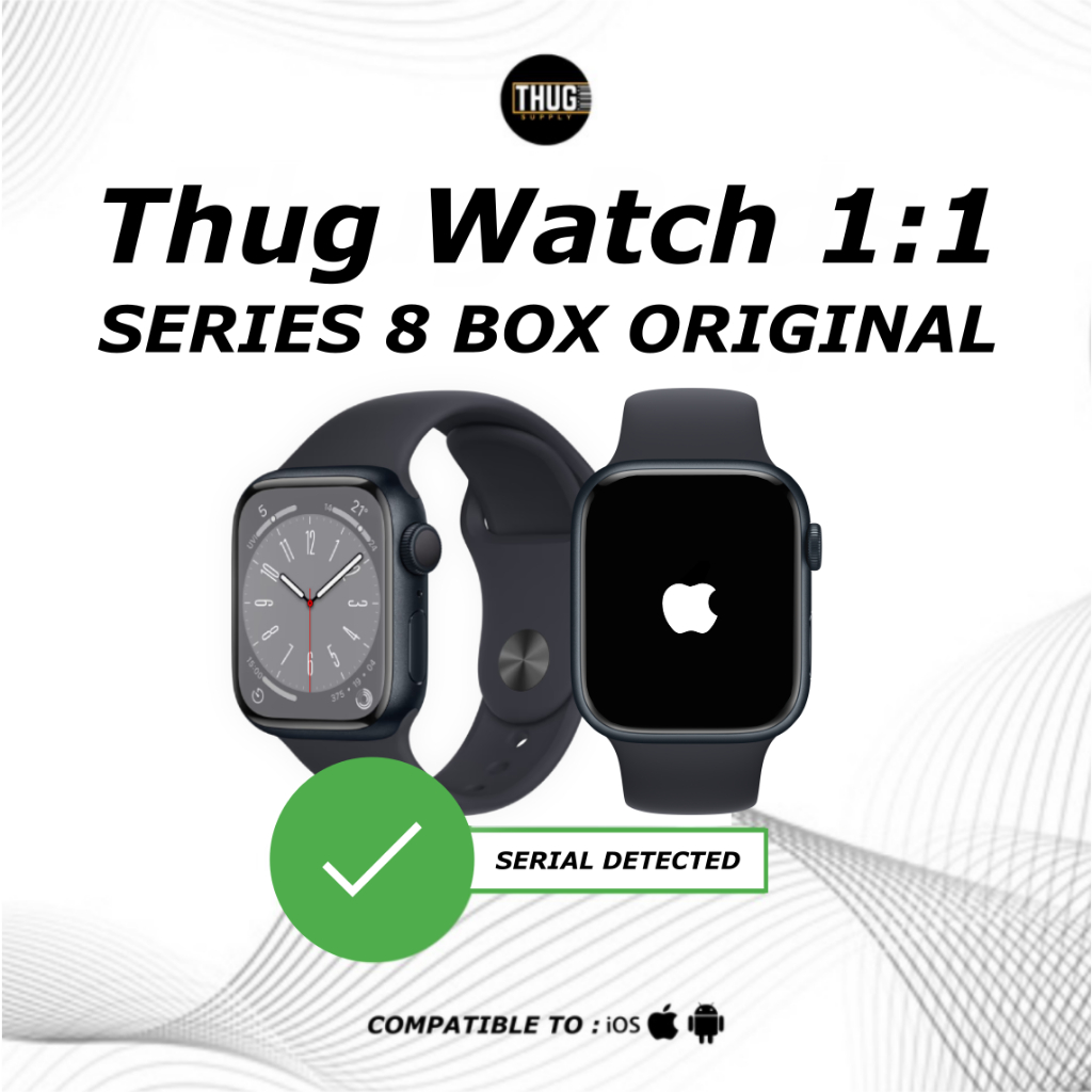 THUG WATCH 8 SERIES 1:1 SERIAL DETECT WIRELESS CHARGING BOX ALUMUNIUM SMARTWATCH SMART THE 7 ULTRA