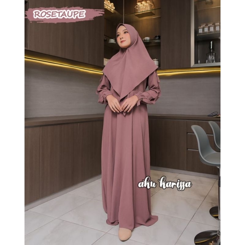 gamis riyanti devina qisty ori aku karissa set khimar terbaru original karisa dress seragaman pengajian komunitas