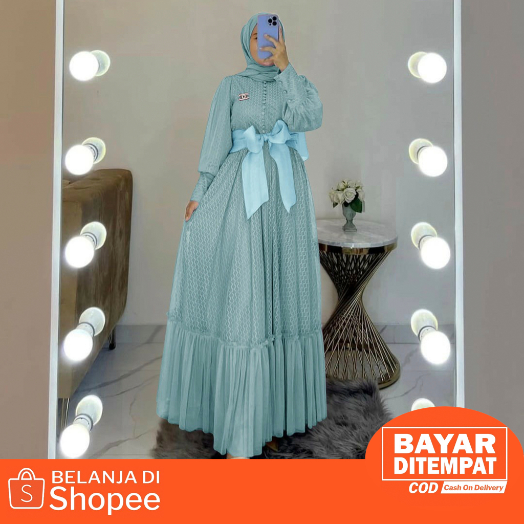 (DI JAMIN REALPICT) PAKAIAN MUSLIM WANITA DRESS GAMIS / GAMIS PESTA MEWAH ELEGAN/GAMIS FASHION MODERN TERBARU/BAJU PESTA WANITA MUSLIM / PAKAIAN WANIT /BAJU WANITA/GAMIS MUSLIMAH