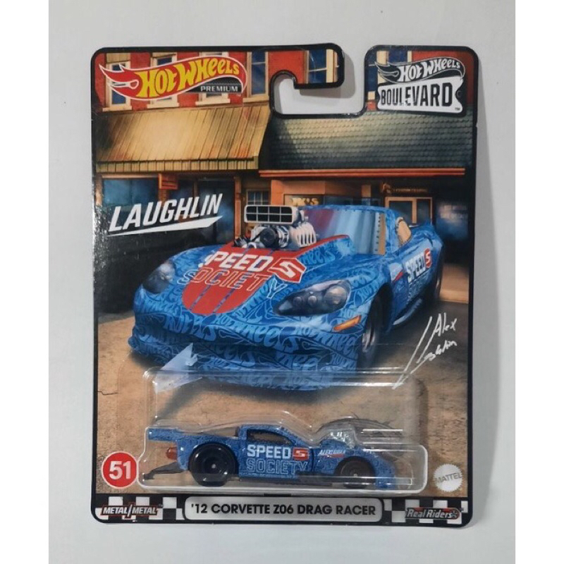 HOT WHEELS PREMIUM '12 CORVETTE Z06 DRAG RACER LAUGHLIN SPEED SOCIETY HW BOULEVARD [BLUE]