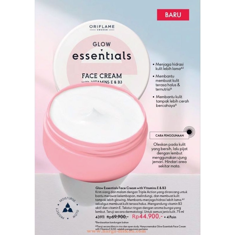 Glow Essentials Face Cream with Vit ab3 dan E 75ml