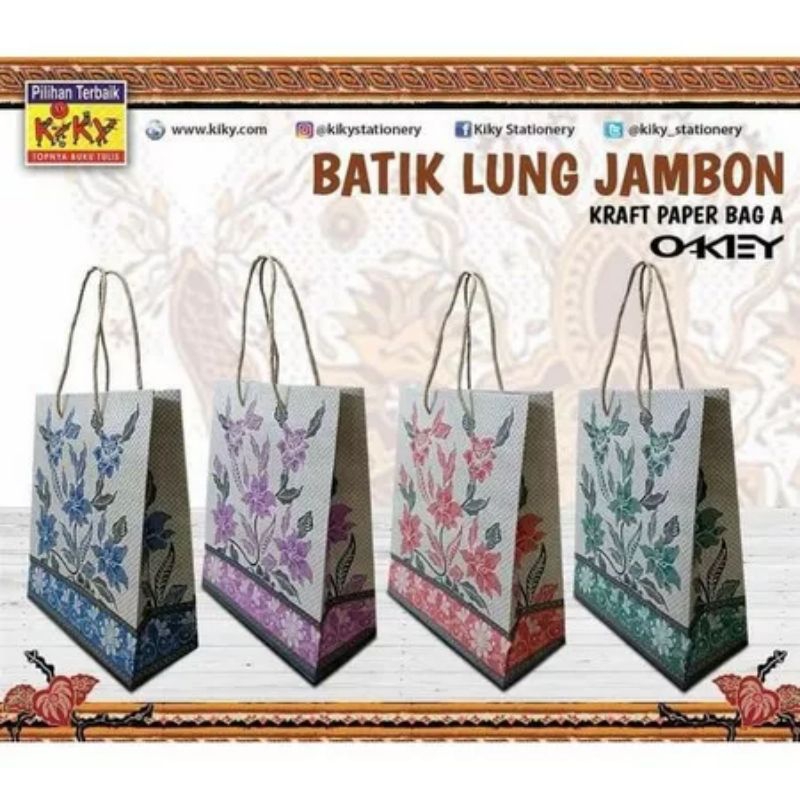 

TAS KERTAS KIKY Tali K okey Paper bag batik A 24X20X8