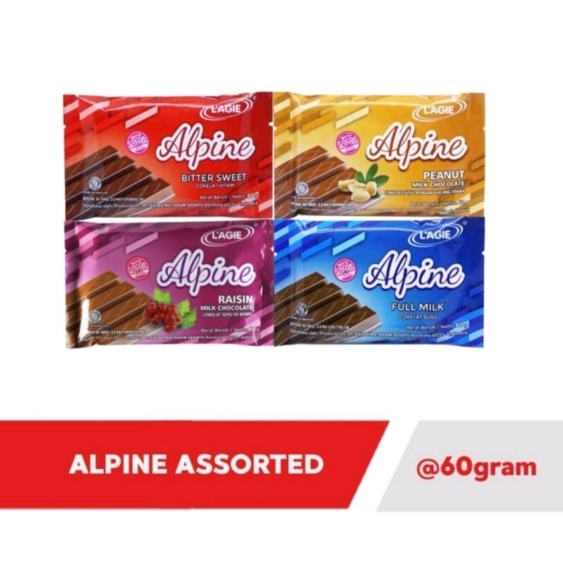 

Lagie Alpine Raisin Milk Chocolate Cokelat Susu isi Kismis 60gr