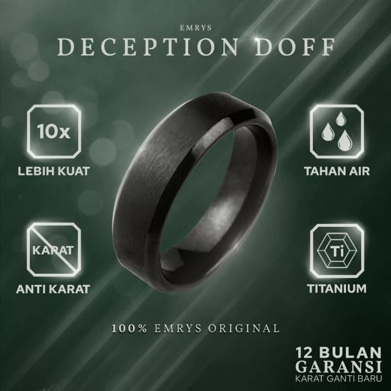 [PROMO !!!] Cincin Titaniumsteel Doff L: 7mm Black, Gold dan Silver