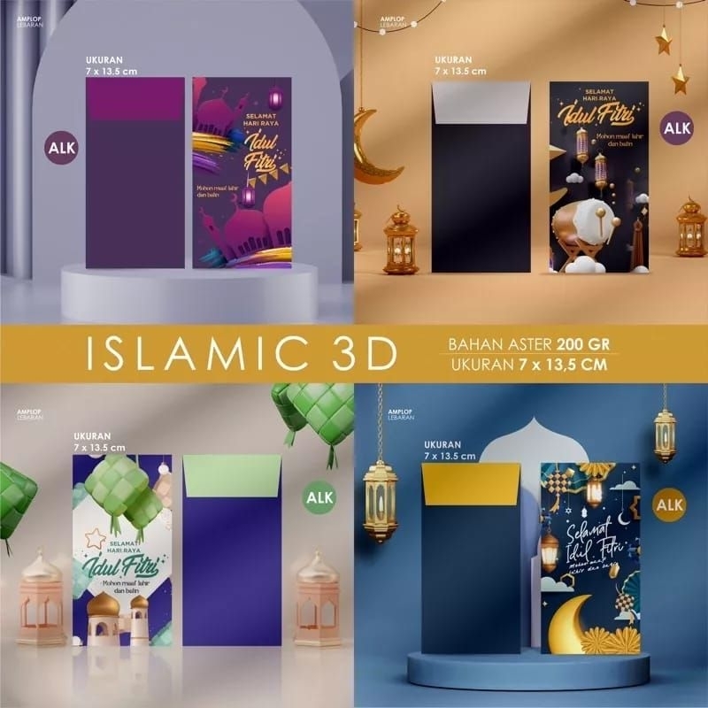 

Amplop Lebaran (4pcs) Islamic 3D