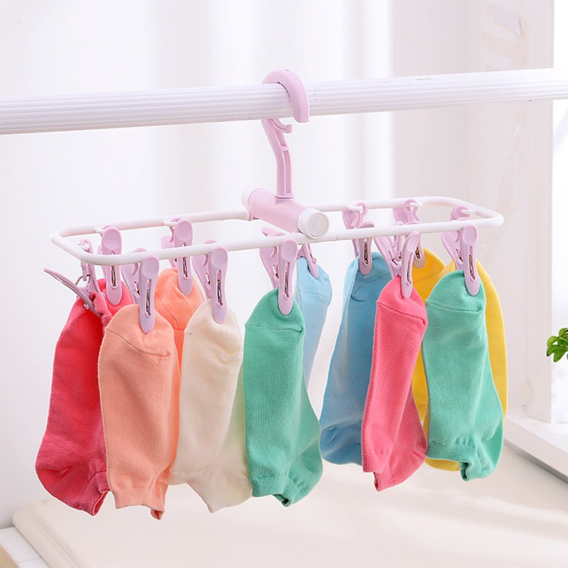 Jemuran Pakaian Bayi Kaos kaki Jepit 12 Jepitan Impor Capit Kaos Kaki Celana Dalam Bra Model Kotak Kecil