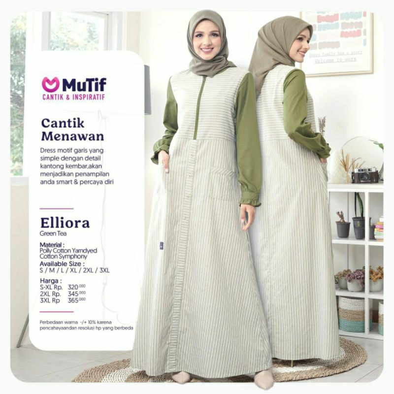 Mutif Elliora Terakota Mutif Elliora Green Tea Mutif Elliora Maroon Baju Muslim Gamis Dress Casual Premium Terbaru Ori Lebaran 2023 Sarimbit