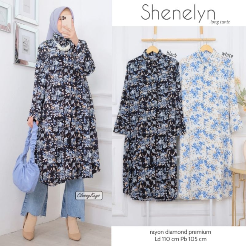 Shenelyn Long Tunic | Tunik Rayon diamon by Classy Keys