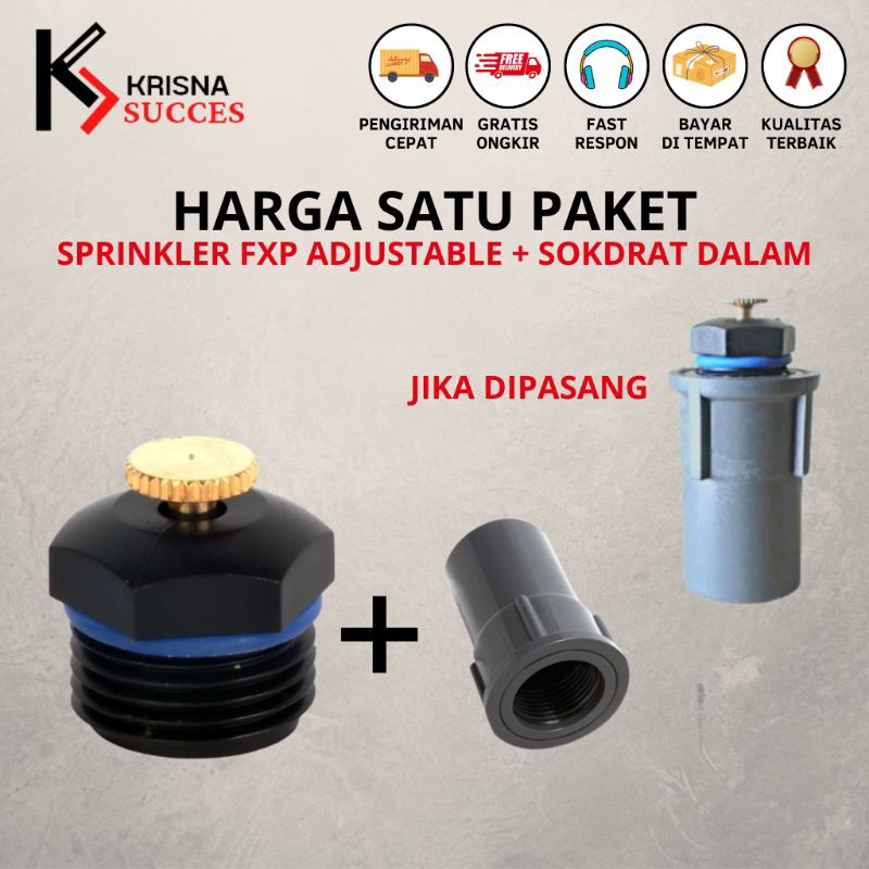 Sprinkler Adjustable + Sok Drat Dalam Sprinkler Pertanian Springkle Sprinkler Taman Sisitem Irigasi 