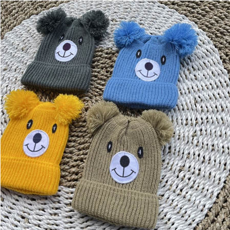 Kupluk bayi kupluk rajut bayi kekinian kupluk pompom ASYAM BABY