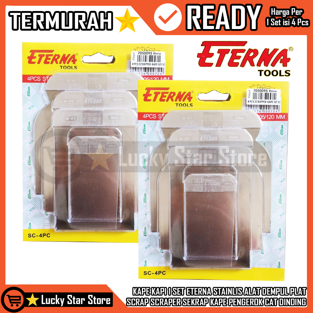 KAPE SET 1 SET ISI 4 PCS STANLIS STAINLESS ETERNA ALAT DEMPUL PLAT (4PCS) KAPI SET ETERNA 4 PCS KAPI