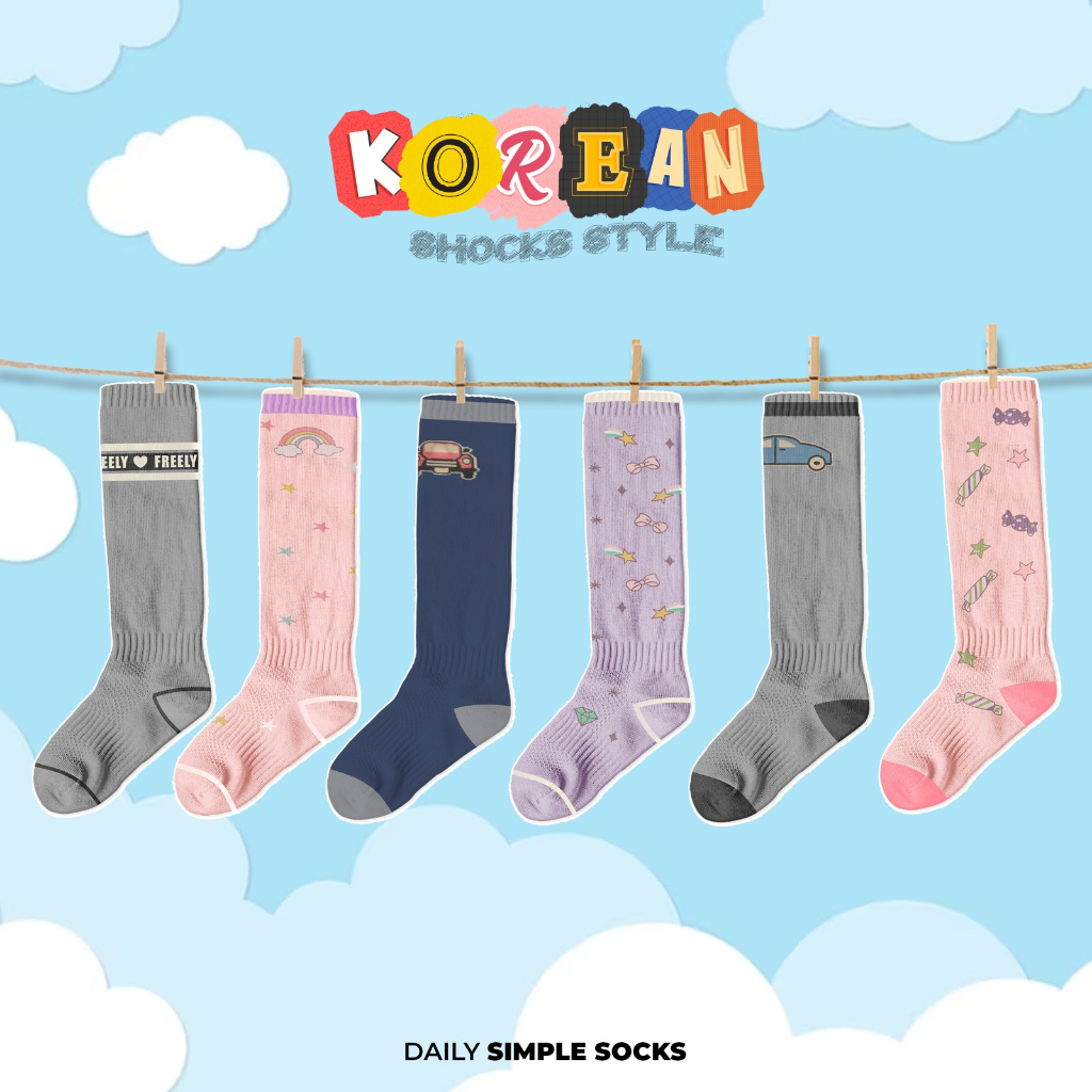 Kaos Kaki Anak 3-9 tahun panjang cewek cowok motif lucu high quality