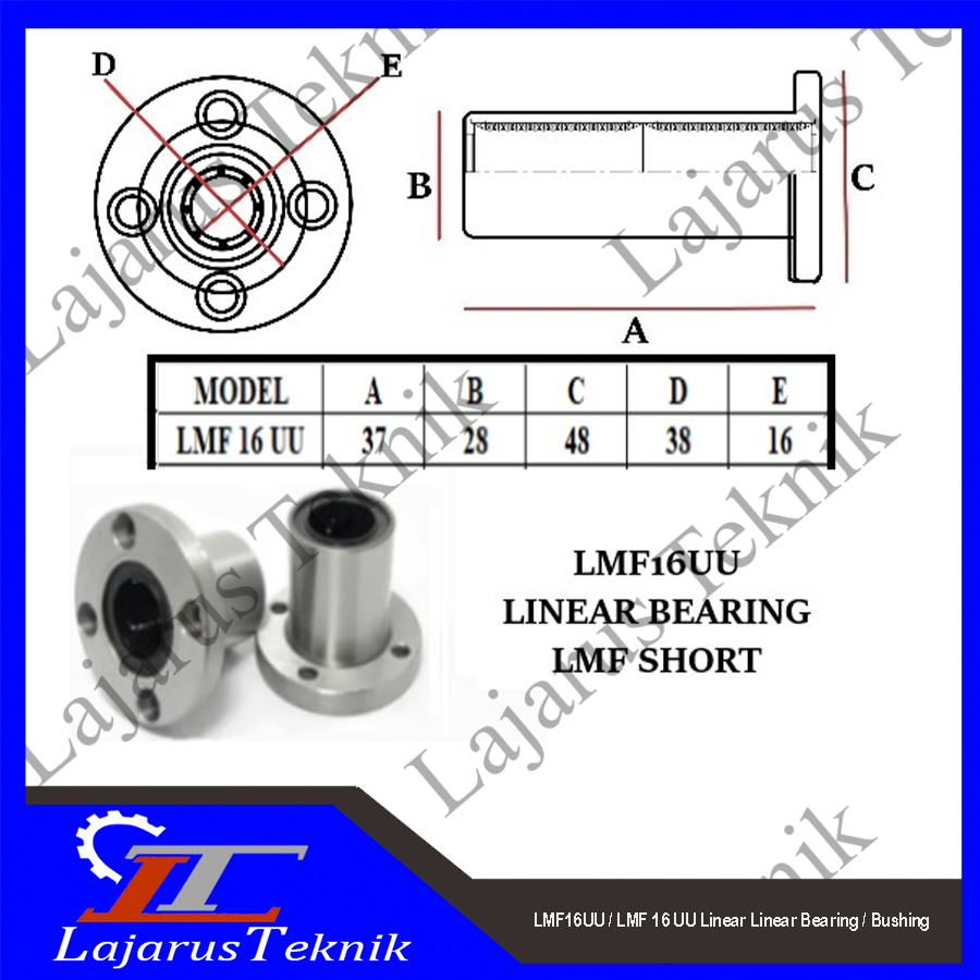 LMF16UU / LMF 16 UU Linear Linear Bearing / Bushing