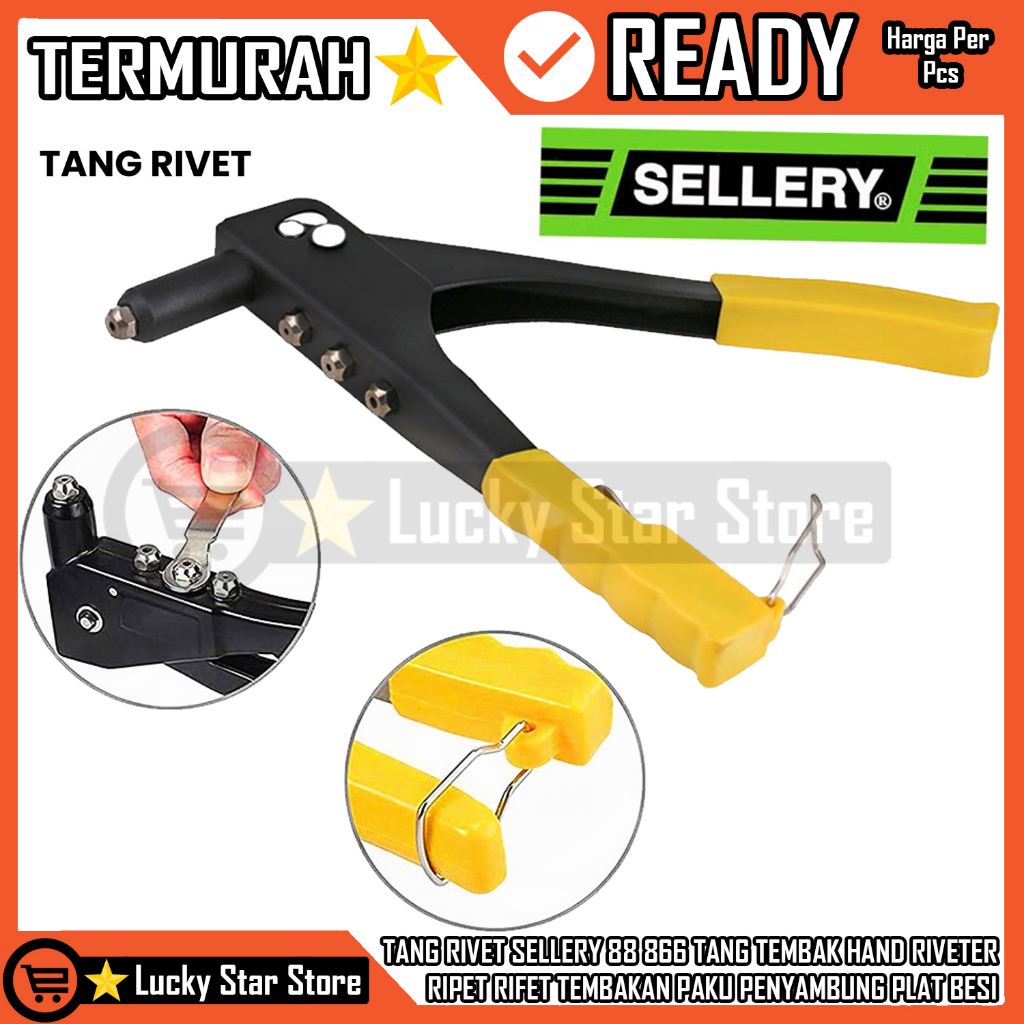 Sellery Tang Rivet Tembakan Riveter Kusen Heavy Duty 88-866 Alat Tembakan Besi Stainless Plastik Pak