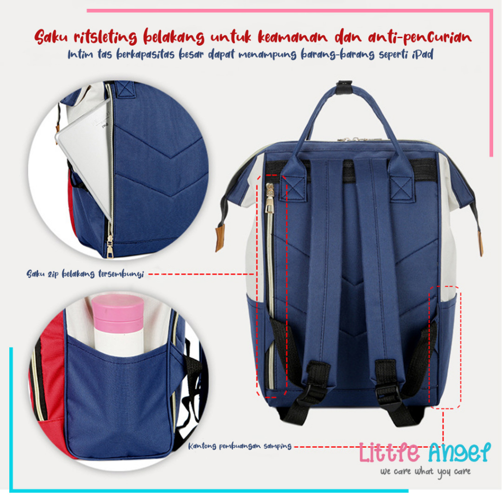 MOMMY DIAPER BAG TAS BAYI Kecil Ransel Besar Perlengkapan Ibu Bayi Peralatan Botol Susu Asi Popok Baby Newborn Multifungsi Back Pack Korea Premium