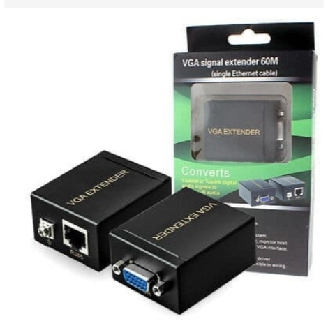 ITSTORE VGA Extender 60 Meter (By Cabel Lan RJ45 Cat5e/6e)/VGA Extender 60M Include Adaptor